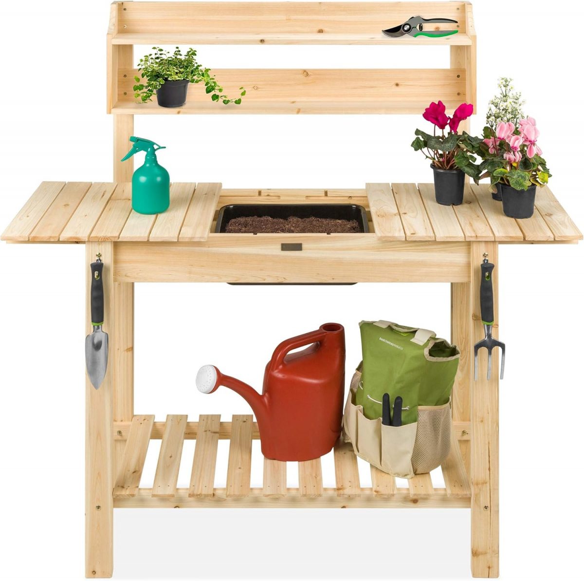 Best Choice Products Outdoor Mobile Garden Potting Bench.